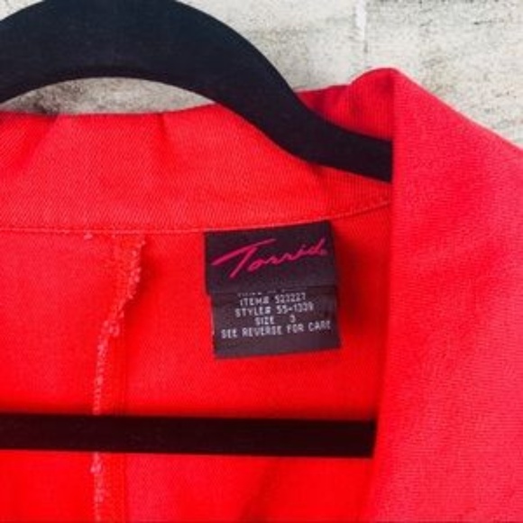 Torrid Red Denim Jacket Size (3) 3X 22/24 - Picture 3 of 8